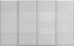 Goossens kledingkast finca combi glans mat glas grijs hoogwaardig meubelplaat - 8244399-{merk}-finca-combi-sts-grijs-schuifdeuren-02